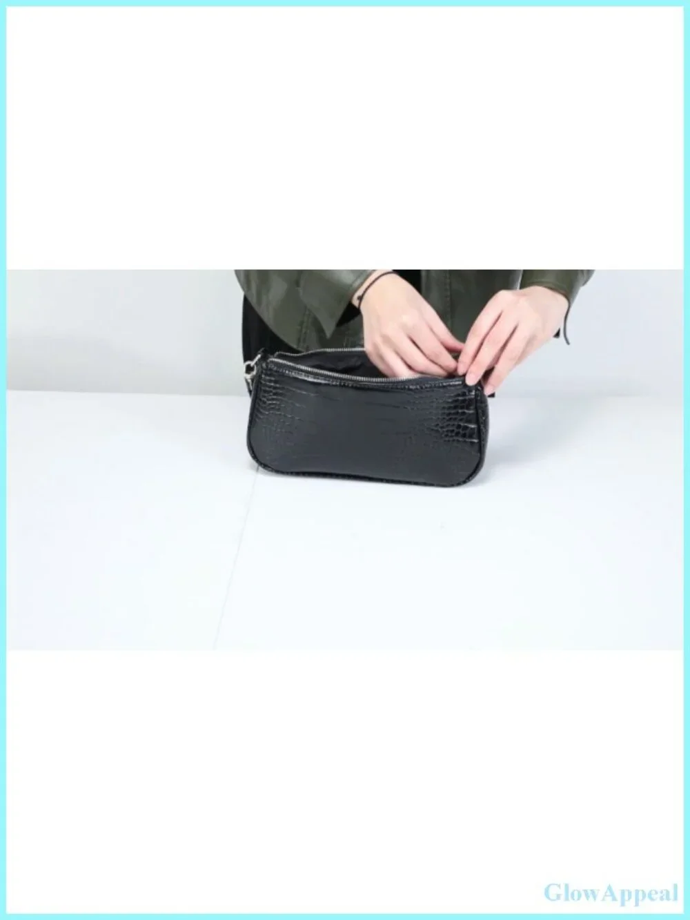 Women's Retro PU Leather Shoulder Bag Tote Clutch, Crocodile Pattern, with